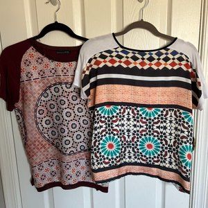 Pair of Zara Printed Tops Size Small Great Condition